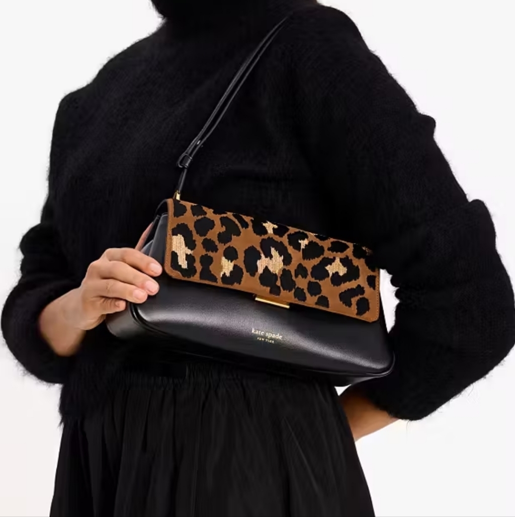 Like New Kate Spade Black And Brown Leopard Print Women's Bag
